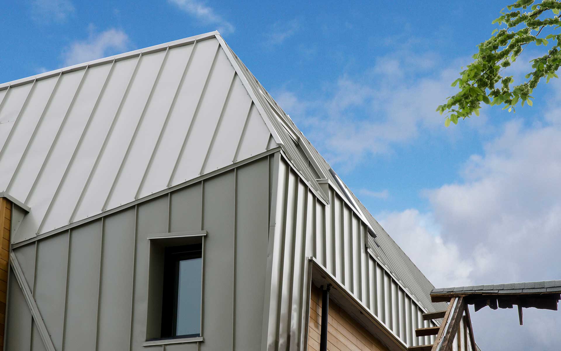 grey trim surrounding exterior of home